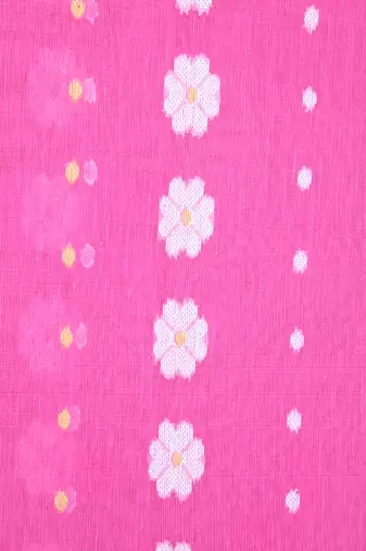 Pink Hand Woven Pure Cotton Saree Without Blouse