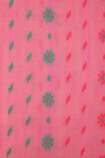Red Hand Woven Pure Cotton Saree Without Blouse