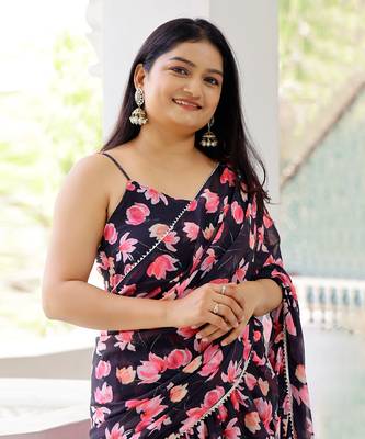 ready to wear black lily saree 3