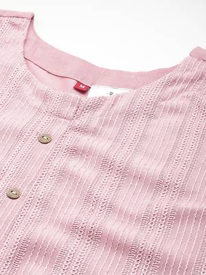 Aarika womens party wear pink colour thread embroidery cotton kurti 2