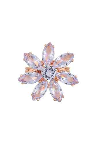 American diamond-studded floral ring