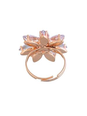 American diamond-studded floral ring 3