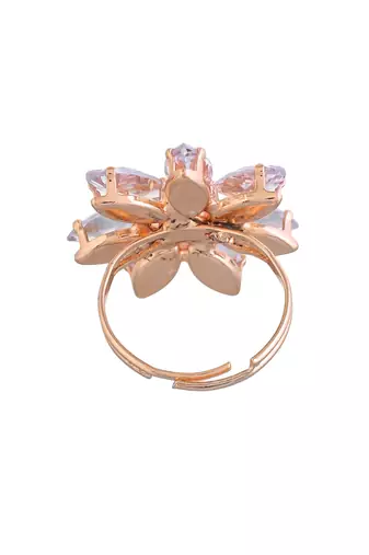 American diamond-studded floral ring
