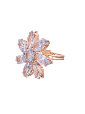 American diamond-studded floral ring 4