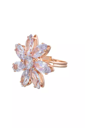 American diamond-studded floral ring
