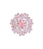 Ad & pink stone flower ring