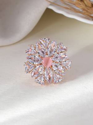 Ad & pink stone flower ring 5