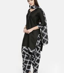 Rajnandini black cotton blend printed ready to wear salwar suit