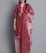 Rajnandini maroon cotton blend printed ready to wear salwar suit