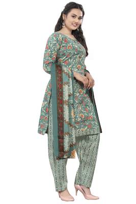 sea green cotton blend printed ready to wear salwar suit 2