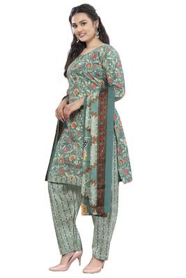 sea green cotton blend printed ready to wear salwar suit 3