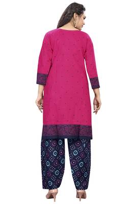 dark pink cotton printed ready to wear salwar suit 4