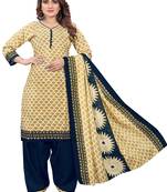 beige cotton printed ready to wear salwar suit