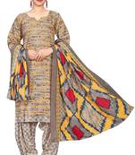 grey cotton blend printed ready to wear salwar suit