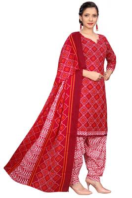 maroon cotton blend printed ready to wear salwar suit 3