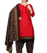 maroon cotton blend printed ready to wear salwar suit