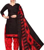 black cotton blend printed ready to wear salwar suit