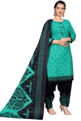 rama green cotton blend printed ready to wear salwar suit 3
