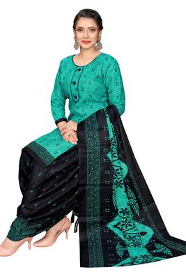 rama green cotton blend printed ready to wear salwar suit 4