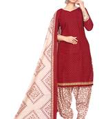 maroon cotton blend printed ready to wear salwar suit