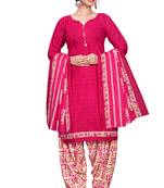pink cotton blend printed ready to wear salwar suit