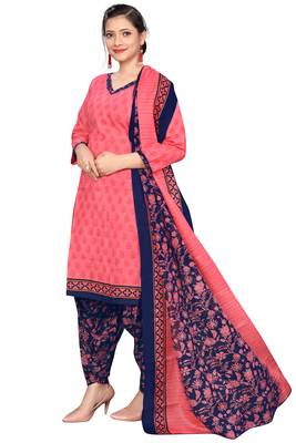 Rajnandini gajari pink cotton blend printed ready to wear salwar suit 3