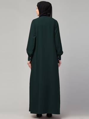 Women's inner abaya with side pockets and cuff sleeves 2