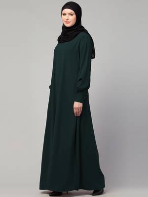 Women's inner abaya with side pockets and cuff sleeves 3