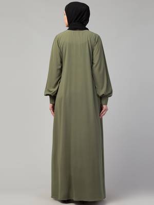 Women's inner abaya with side pockets and cuff sleeves 2