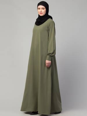 Women's inner abaya with side pockets and cuff sleeves 3