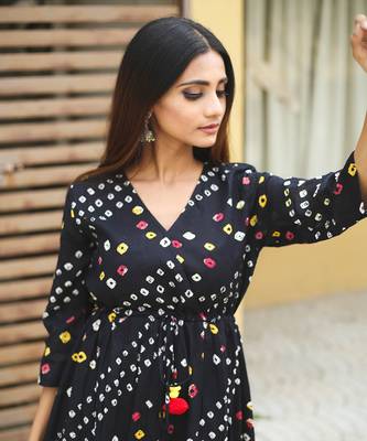 Black bandhani dress 4