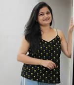 Black mini floral tunic