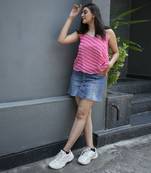 Baby pink leheriya tunic