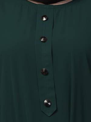 Two pieces knee length abaya with elasticated sleeves 5