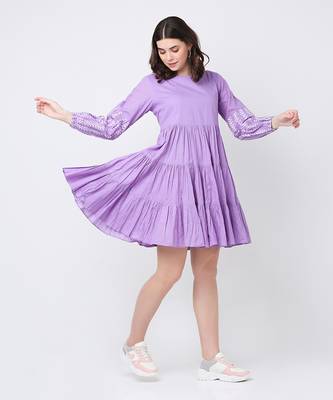 Purple flora dress 4