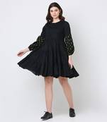 Black flora dress