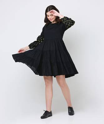 Black flora dress 2