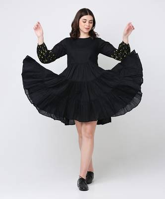 Black flora dress 3
