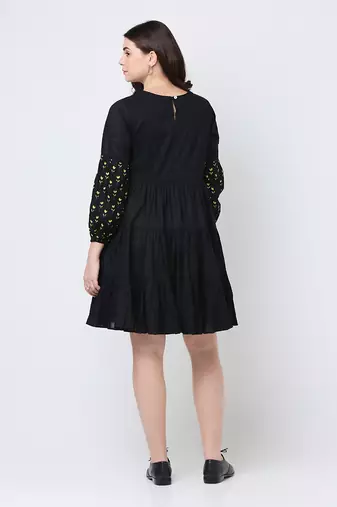 Black flora dress