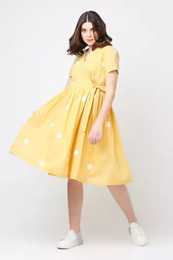 Melon polka dress