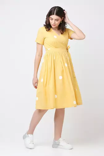 Melon polka dress