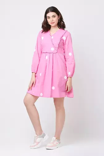 Pink polka dress