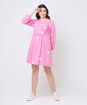 Pink polka dress 3