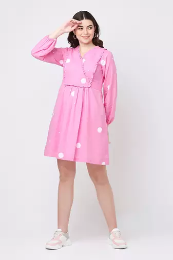 Pink polka dress