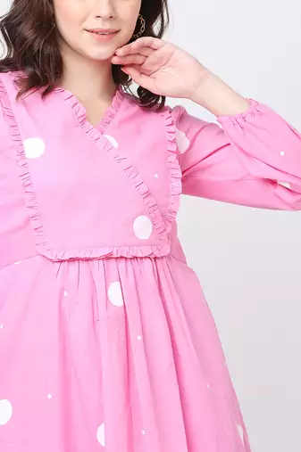 Pink polka dress