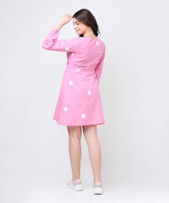 Pink polka dress 5