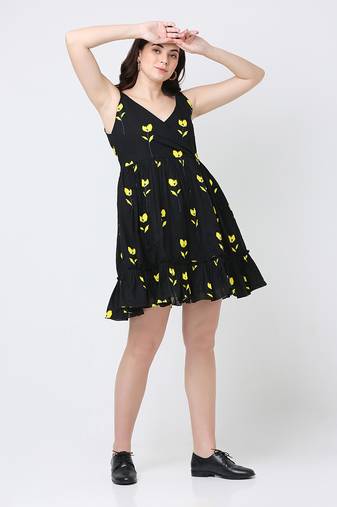 Black floral dress