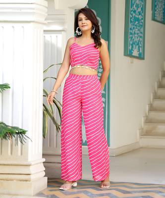 Pink leheriya co ord set 3