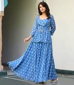 Blueberry  printed skirt set