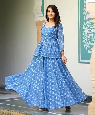 Blueberry  printed skirt set 4
